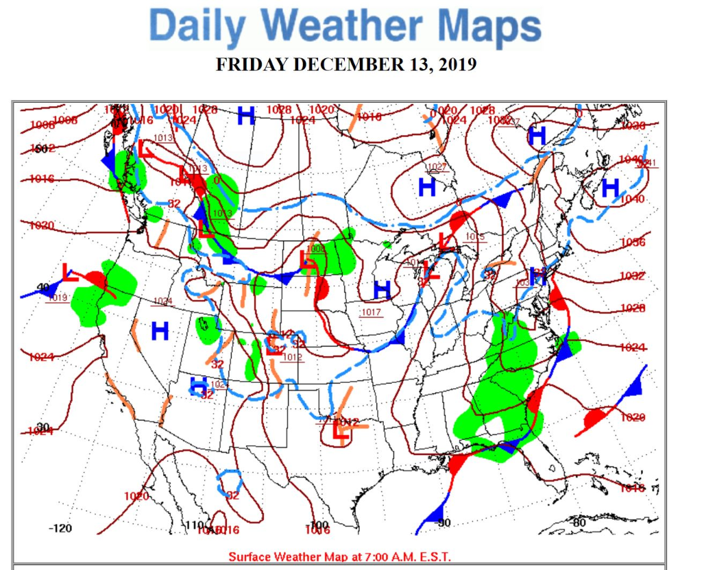 Weather Map For Friday Solved Daily Weather Maps Friday December 13, 2019 110801 | Chegg.com