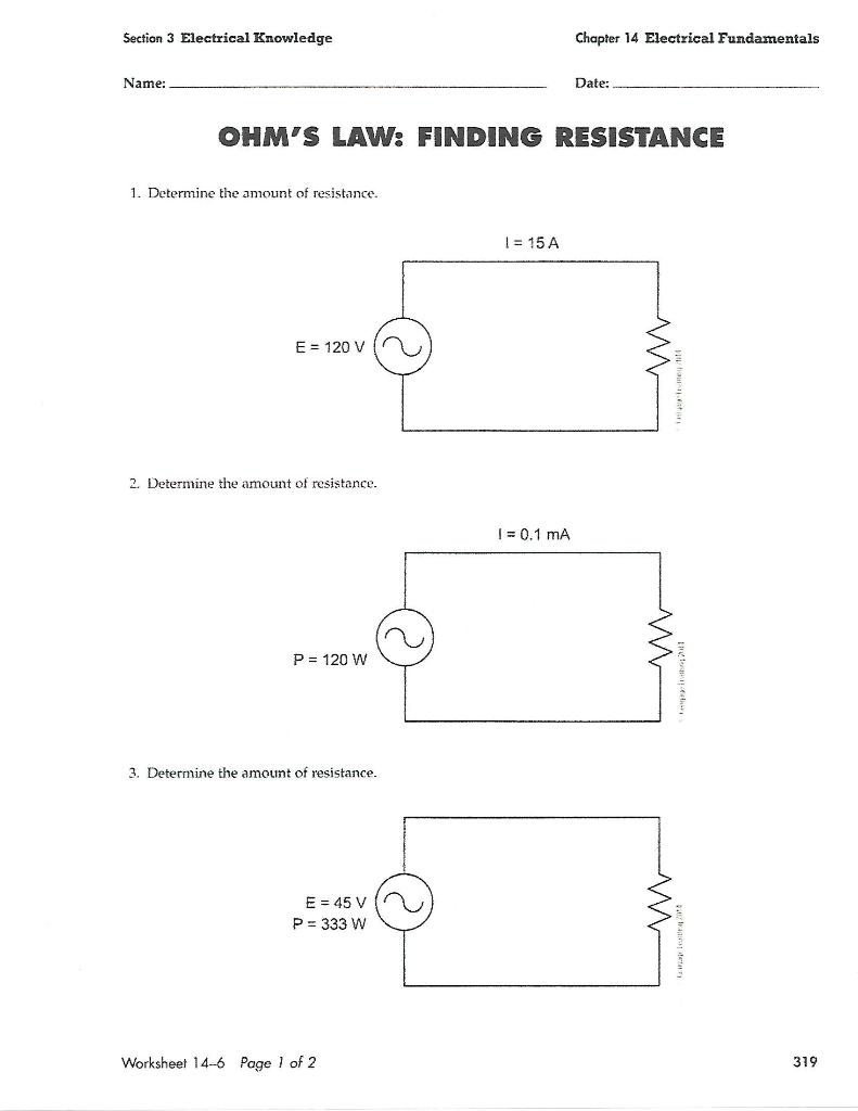 Solved Section 3 Electrical Knowledge Chapter 14 Electrical | Chegg.com
