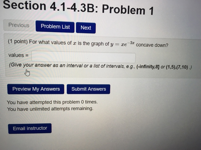 Solved Section 4.1-4.3B: Problem 1 Previous Problem List | Chegg.com