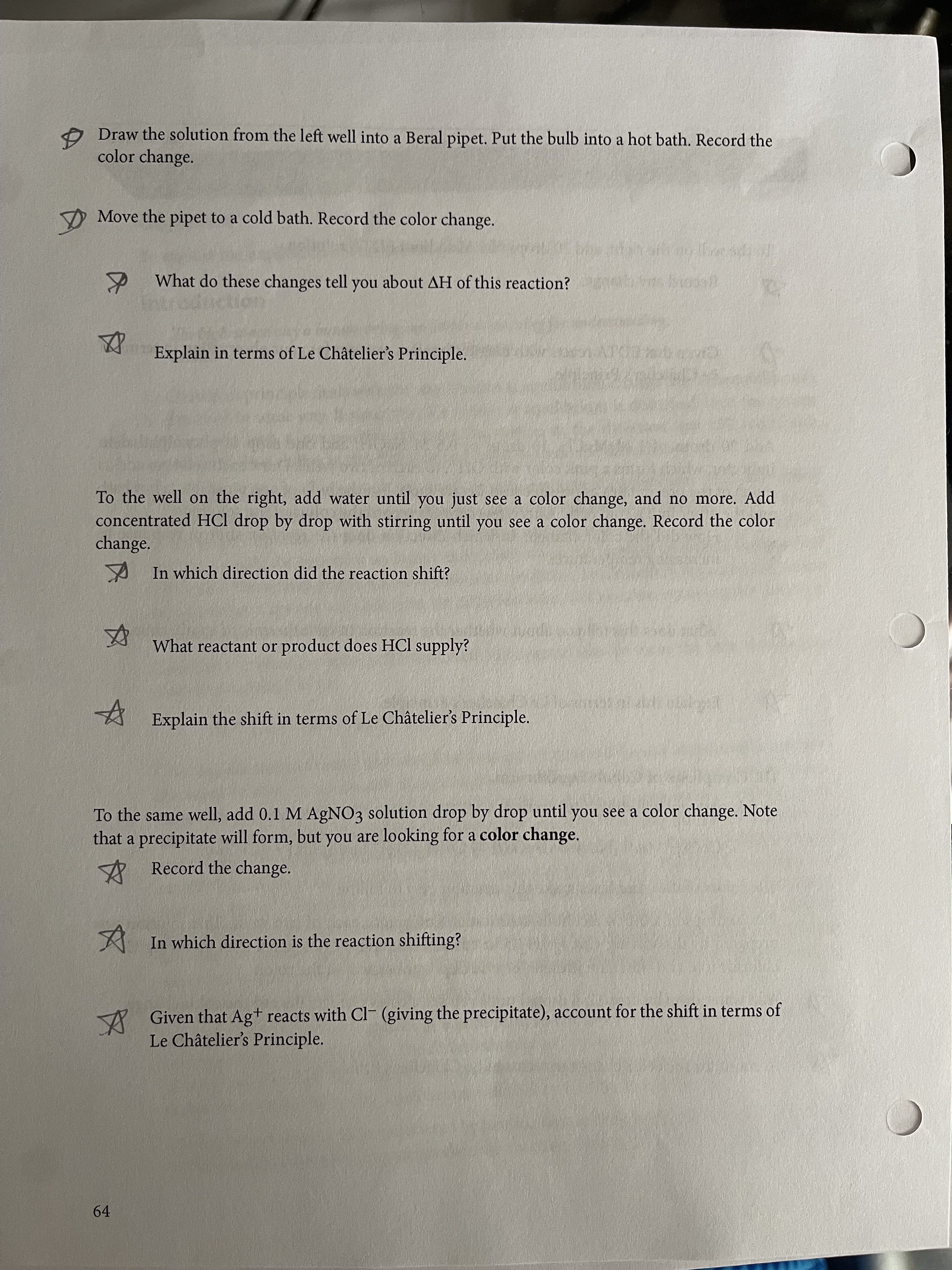 Procedure Report: Le Châtelier's Principle I. 