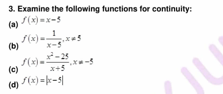 Solved Examine the following functions for | Chegg.com