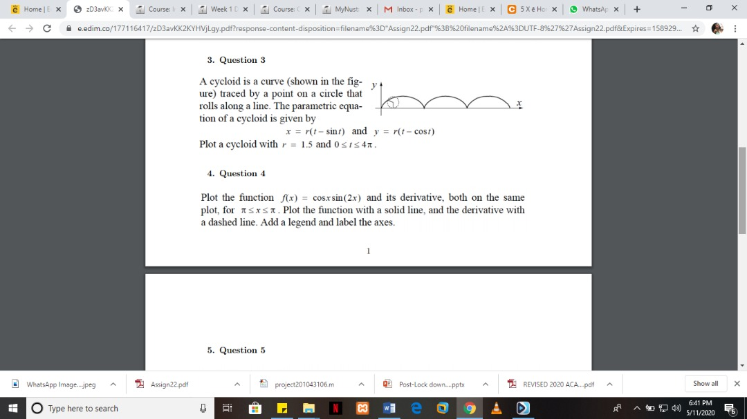 Solved Solve all the problems in MATLAB. Write a brief | Chegg.com