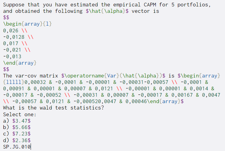 Solved Suppose that you have estimated the empirical CAPM | Chegg.com