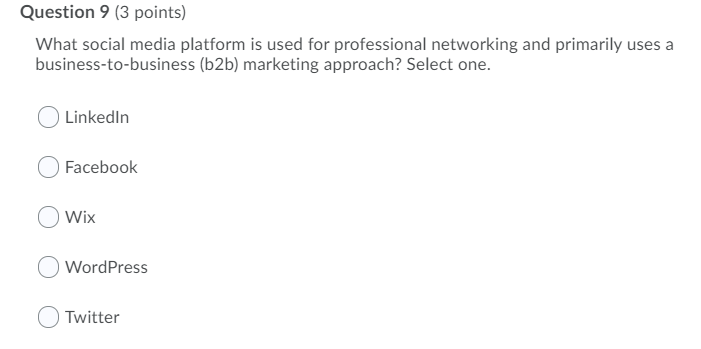 Solved Question 9 (3 points) What social media platform is | Chegg.com
