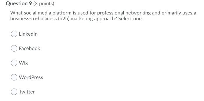 Solved Question 9 (3 Points) What Social Media Platform Is | Chegg.com