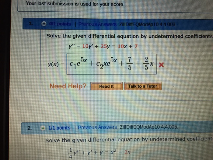 Solved Solve The Given Differential Equation By Undetermined