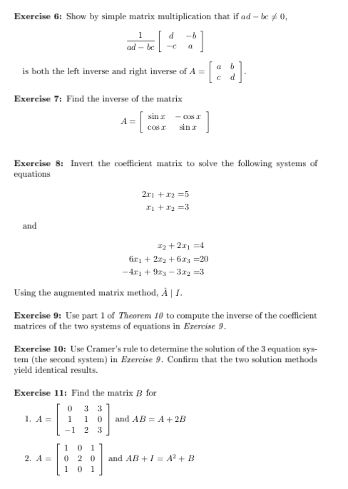 Solved d a a b Exercise 6: Show by simple matrix | Chegg.com