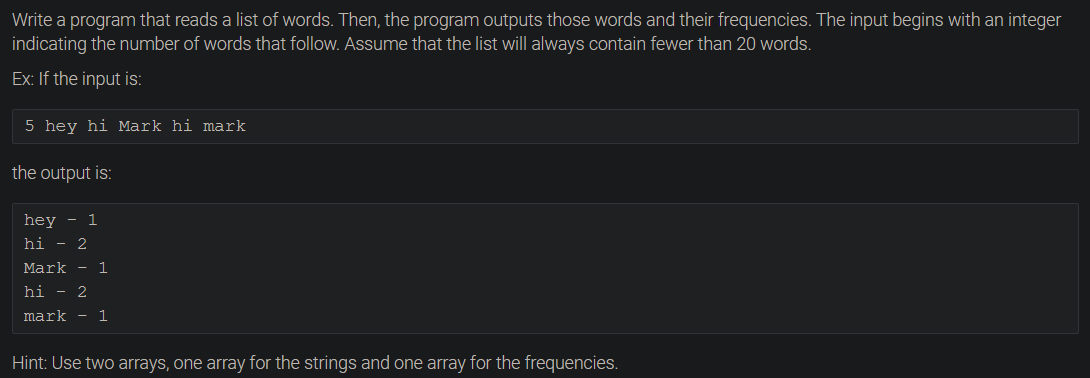 Solved Write A Program That Reads A List Of Words Then The 6838