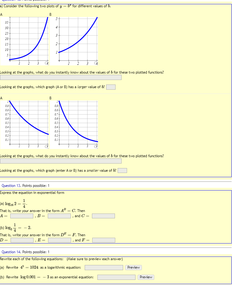 Solved A) Consider The Following Two Plots Of Y = B' For | Chegg.com