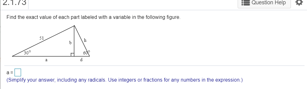 Solved 2.1.73 E Question Help Find the exact value of each | Chegg.com