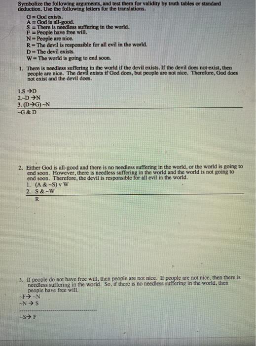 Solved Symbolize The Following Arguments And Test Them For 3559