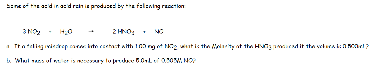 Solved Some of the acid in acid rain is produced by the | Chegg.com