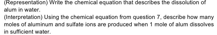 Solved (Representation) Write the chemical equation that | Chegg.com