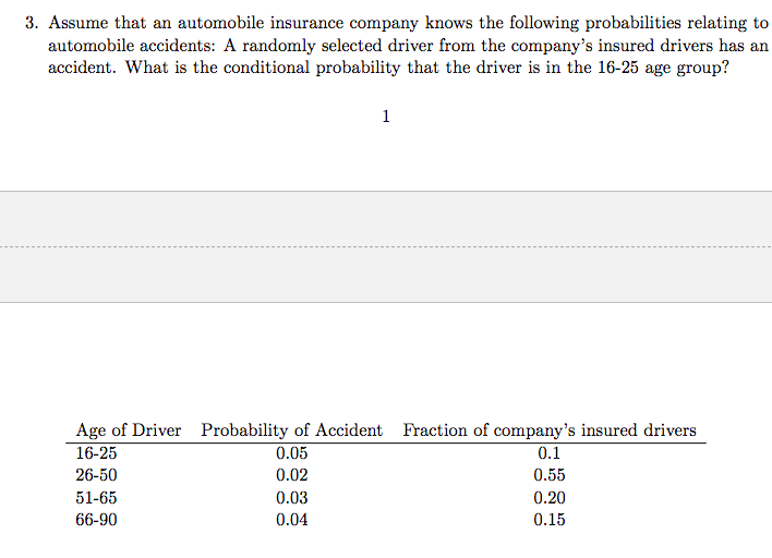 Solved 3. Assume that an automobile insurance company knows | Chegg.com