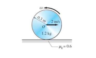 Solved The homogeneous disc (mass = 1.2 kg) is placed on the | Chegg.com