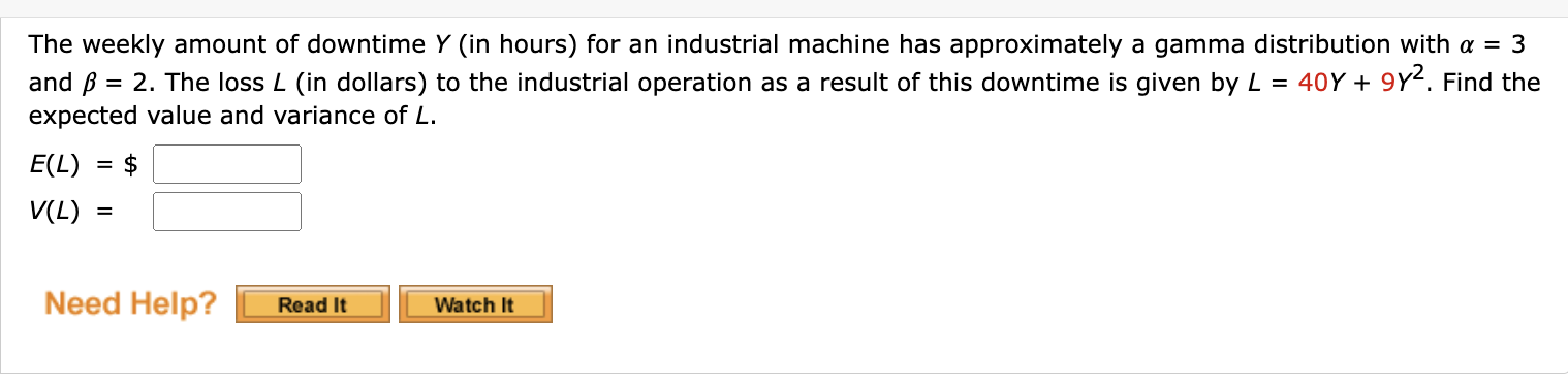 solved-the-weekly-amount-of-downtime-y-in-hours-for-an-chegg