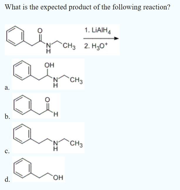 Solved What is the expected product of the following | Chegg.com