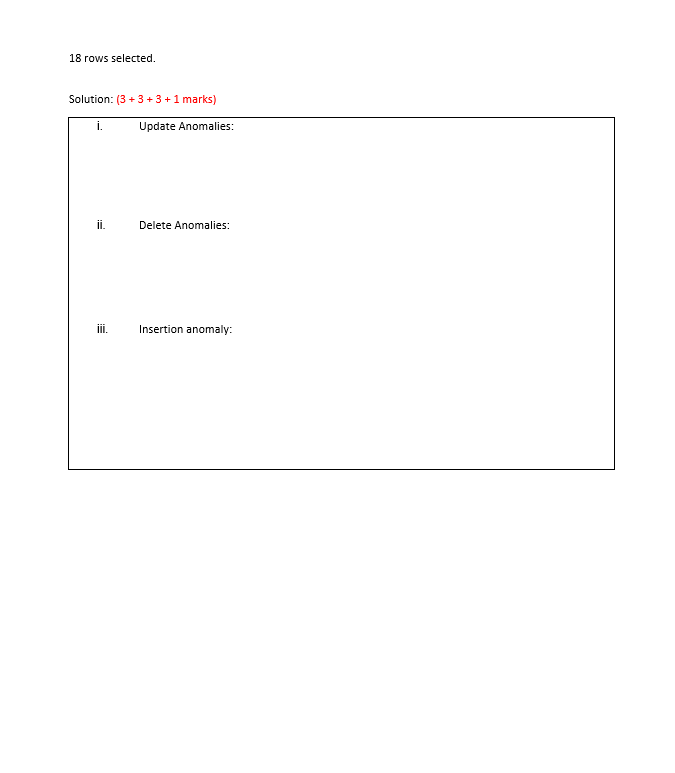 Solved 4. (total marks 10) What (i) update, (ii) delete and | Chegg.com