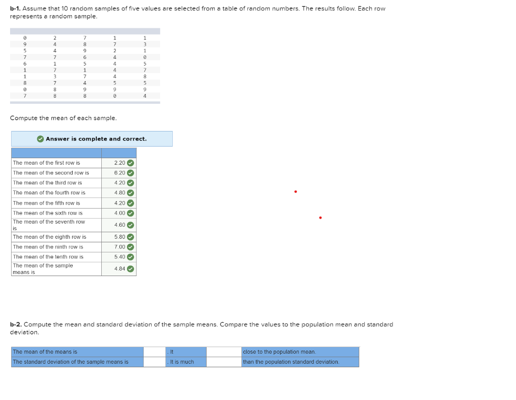 solved-b-1-assume-that-10-random-samples-of-five-values-are-chegg