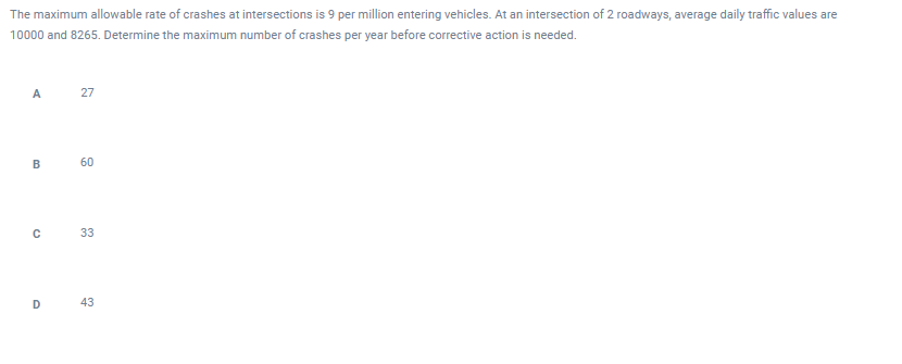 Solved The maximum allowable rate of crashes at | Chegg.com