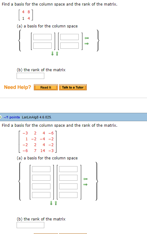 basis of column space matrix