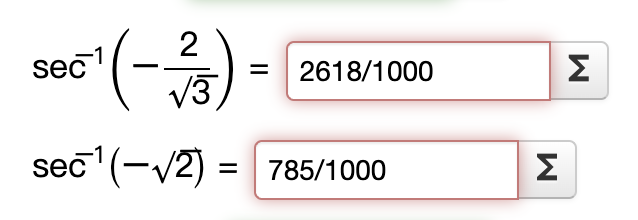Solved sec−1(−32)=sec−1(−2)= | Chegg.com