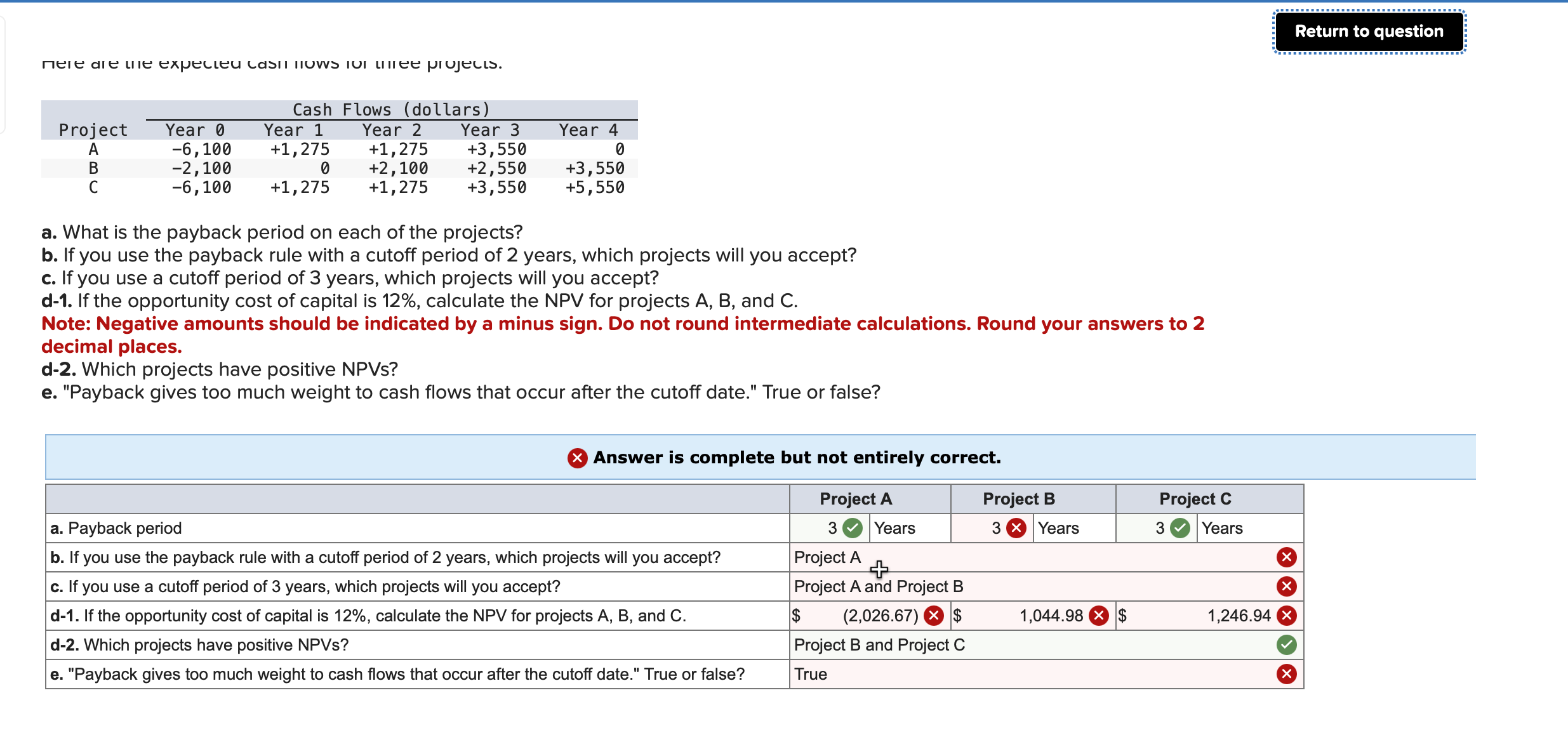 Solved a. What is the payback period on each of the | Chegg.com