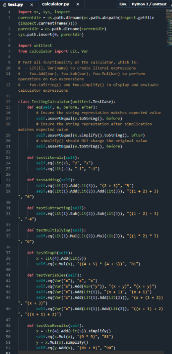 Solved Define the following functions: def Lit(value): # | Chegg.com