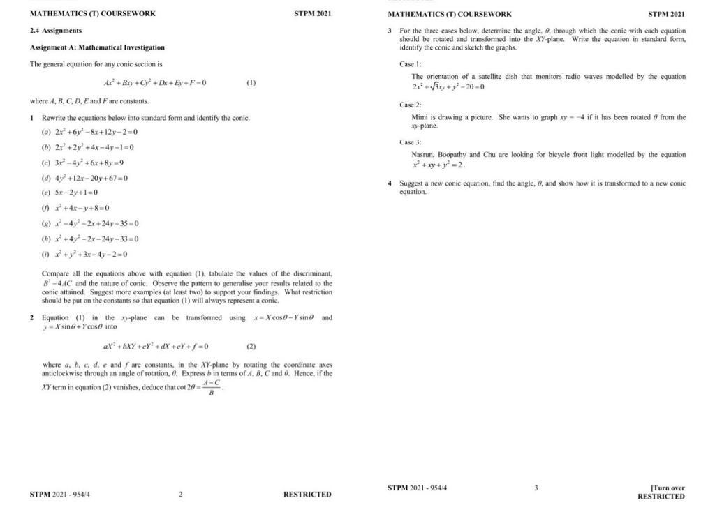 mathematics t coursework stpm 2021