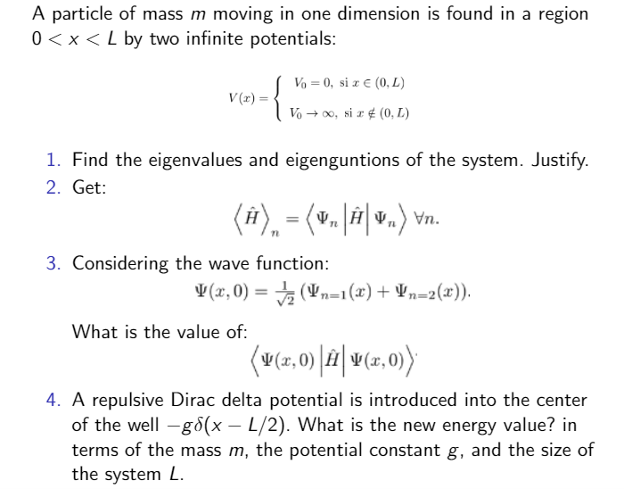 Solved A particle of mass m moving in one dimension is found | Chegg.com