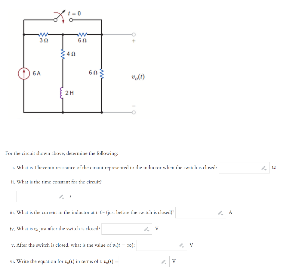 Solved For the circuit shown above, determine the following: | Chegg.com