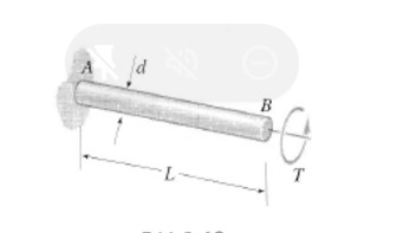 Solved A uniform bar is subjected to a torque T at the end, | Chegg.com