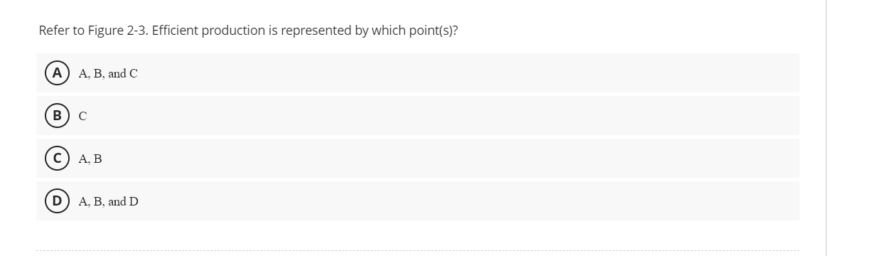 Solved Refer To Figure 2-3. Efficient Production Is | Chegg.com