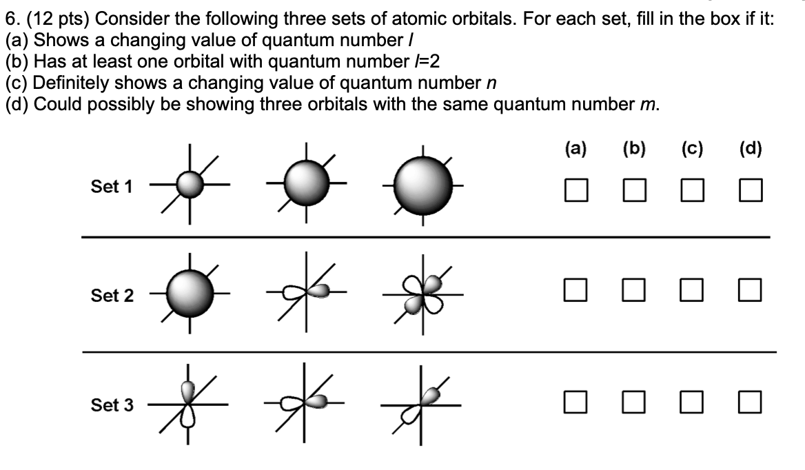 Solved 6.(12 pts) Consider the following three sets of | Chegg.com