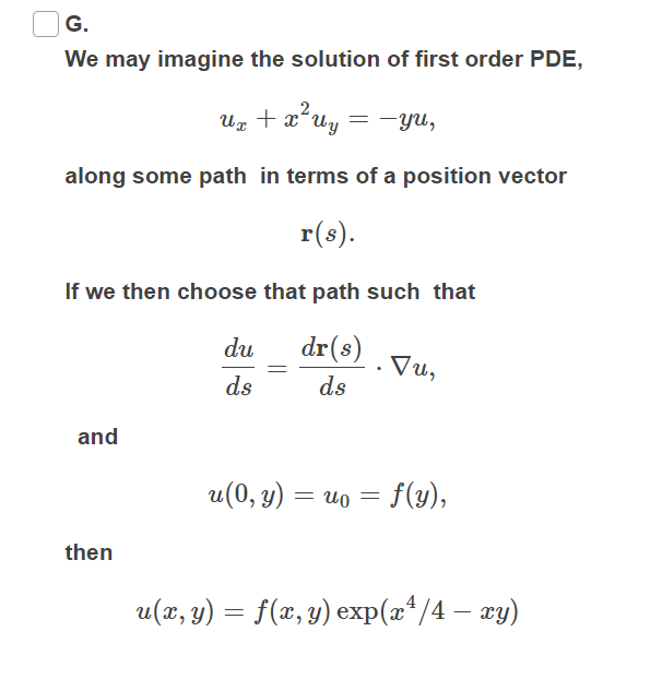 G We May Imagine The Solution Of First Order Pde Chegg Com