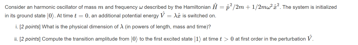 Solved Consider an harmonic oscillator of mass m and | Chegg.com