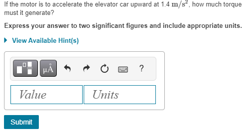 One Elevator Arrangement Includes The Passenger Car, | Chegg.com