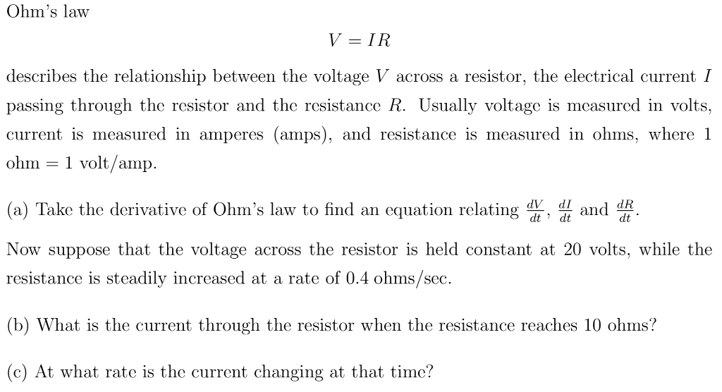 Resistor, Ohm's Law, Voltage, Current