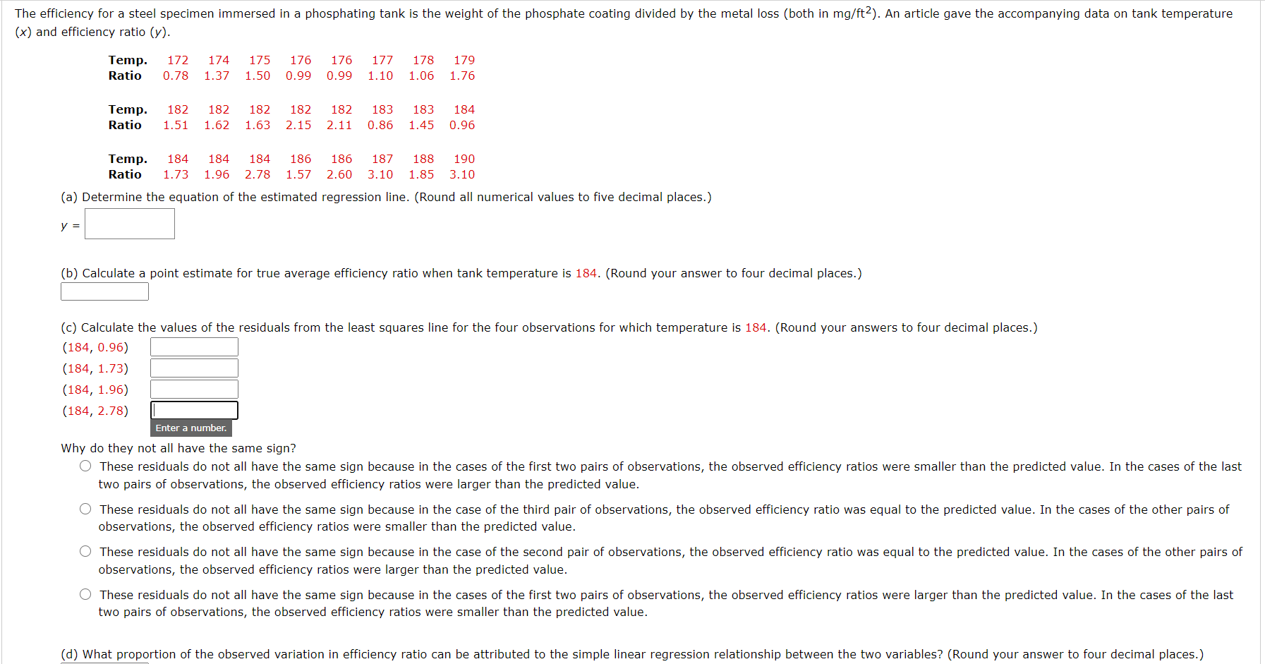 Solved The Efficiency For A Steel Specimen Immersed In A Chegg