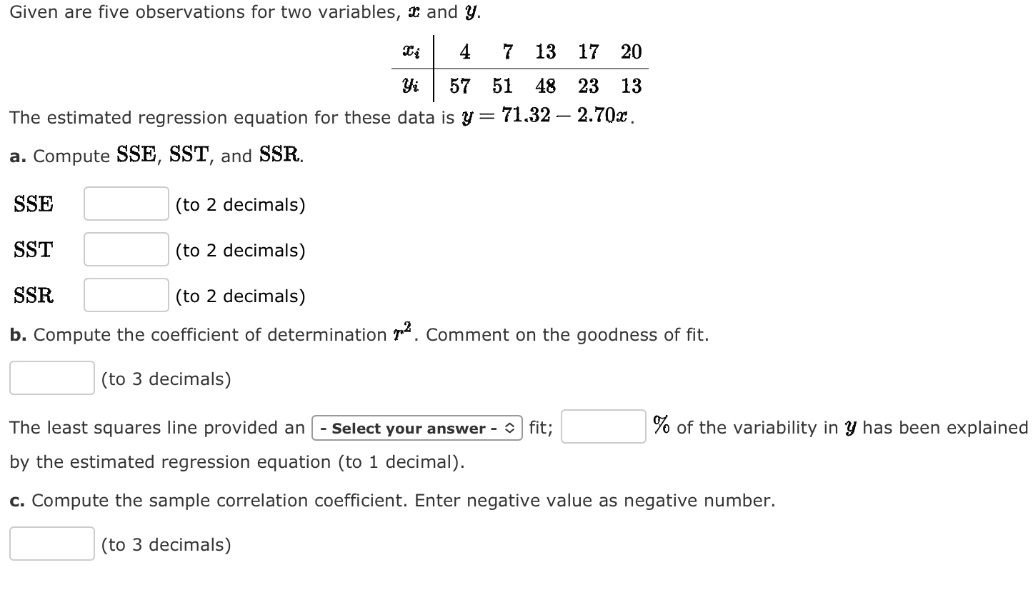 solved-given-are-five-observations-for-two-variables-x-and-chegg