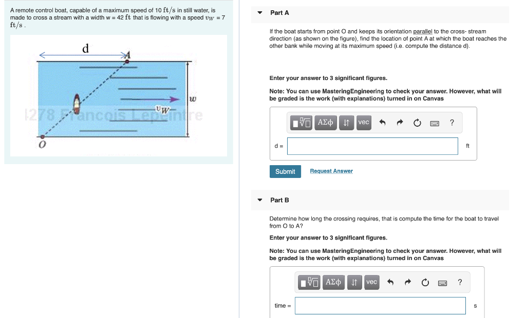 Solved Part A A remote control boat, capable of a maximum