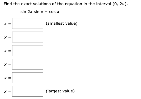 Solved Find the exact solutions of the equation in the | Chegg.com