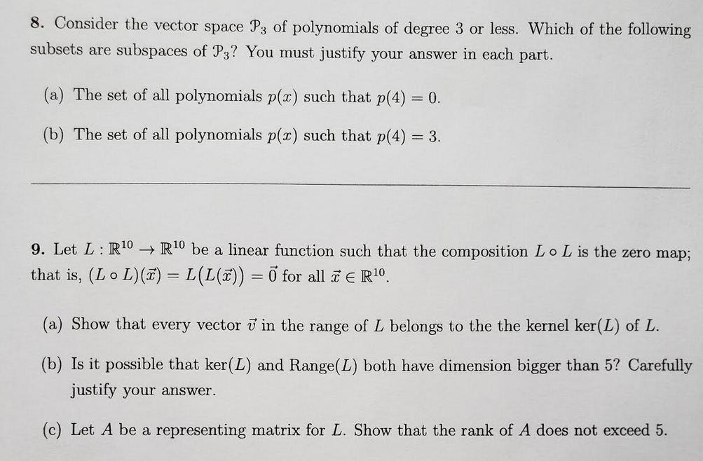 Solved 8 Consider The Vector Space P3 Of Polynomials Of