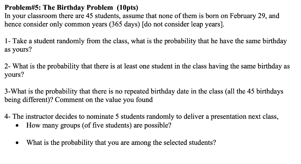 solved-problem-5-the-birthday-problem-10pts-in-your-chegg