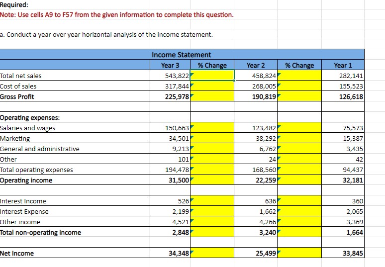 Line 9 Total Income Example Solved Required:Note: Use cells A9 to F57 from the given | Chegg.com