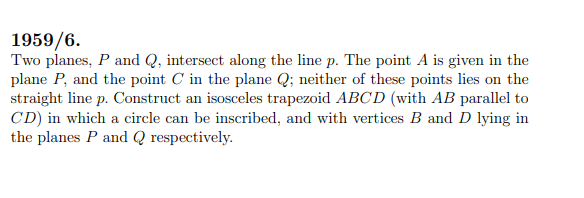 Solved 1959/6. Two planes, P and Q, intersect along the line | Chegg.com