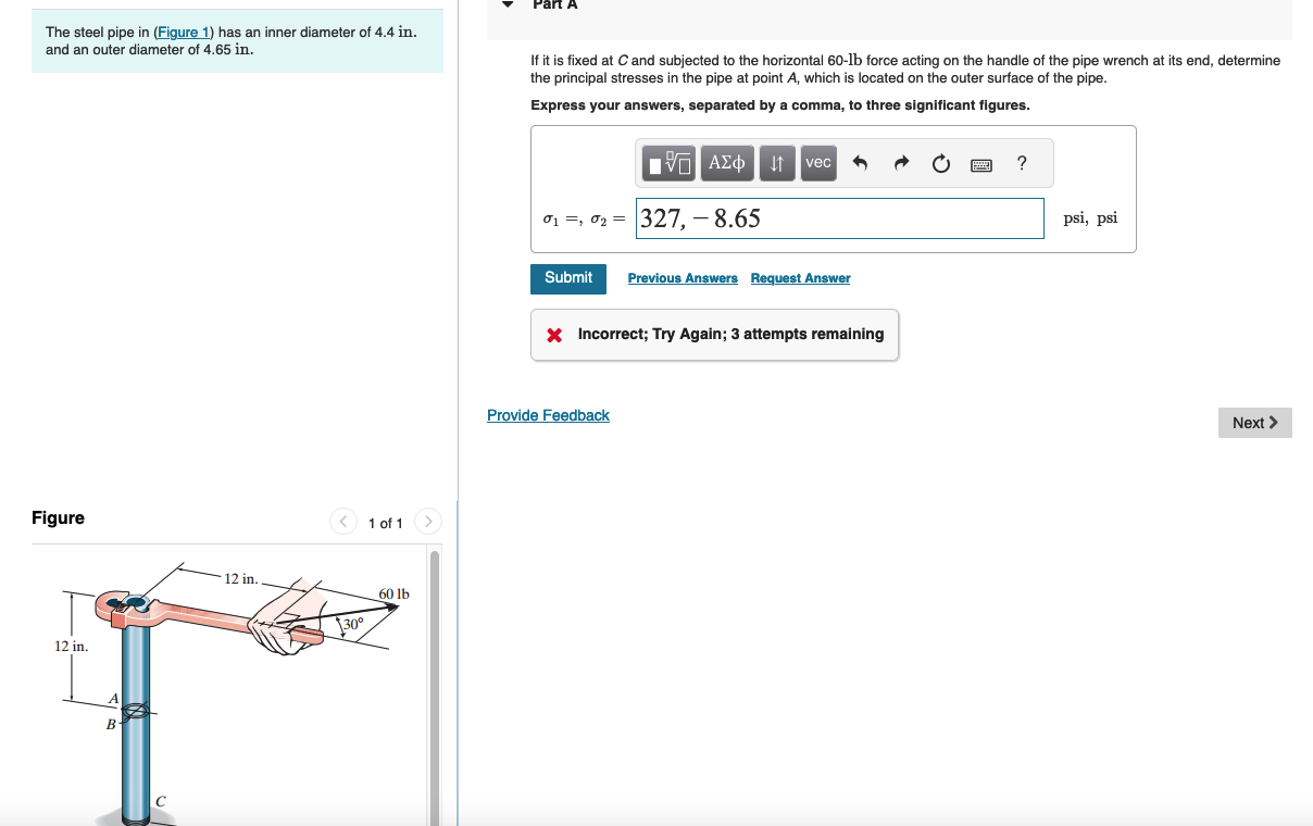 Solved The steel pipe in (Figure 1) has an inner diameter of | Chegg.com