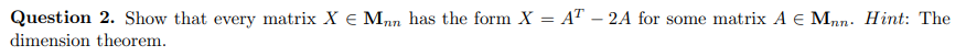 Solved Hello! Please help me solve this linear algebra | Chegg.com