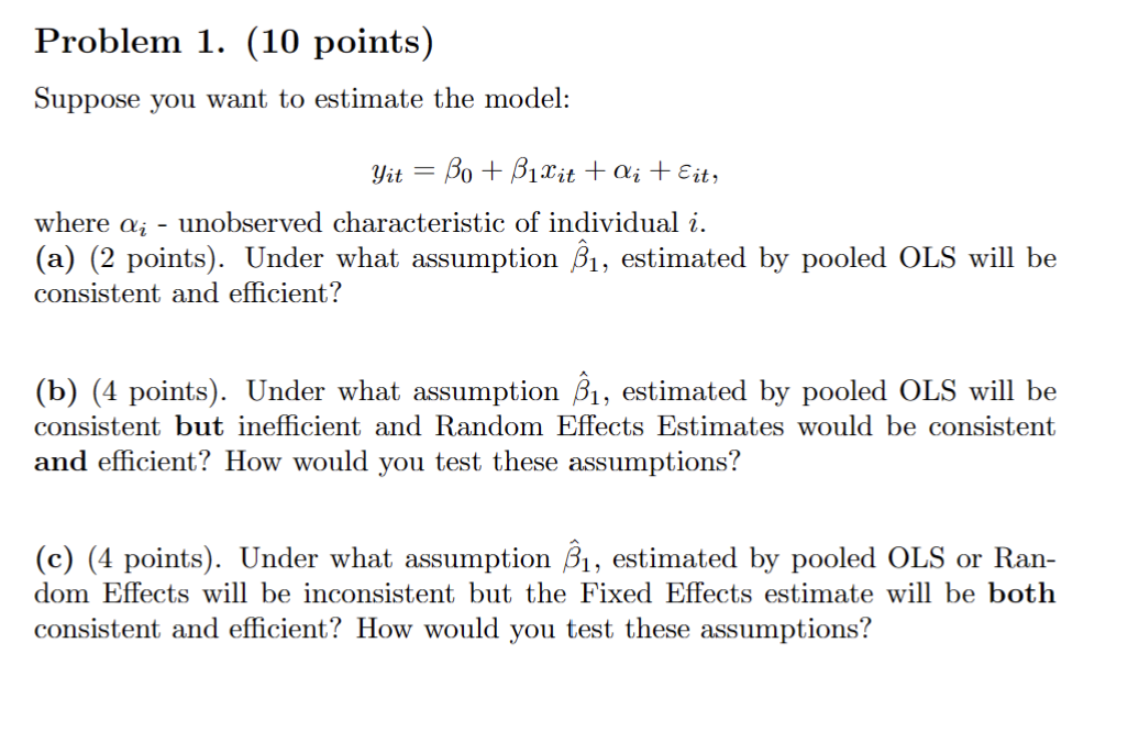 Solved Problem 1. (10 ﻿points)Suppose You Want To Estimate | Chegg.com