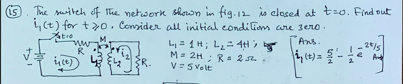 Solved (15. The switch of the network shown in fig. 12 is | Chegg.com